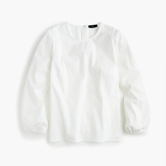 J. Crew Tops - J. Crew Puff Sleeve Cotton Poplin Top In White * see description *